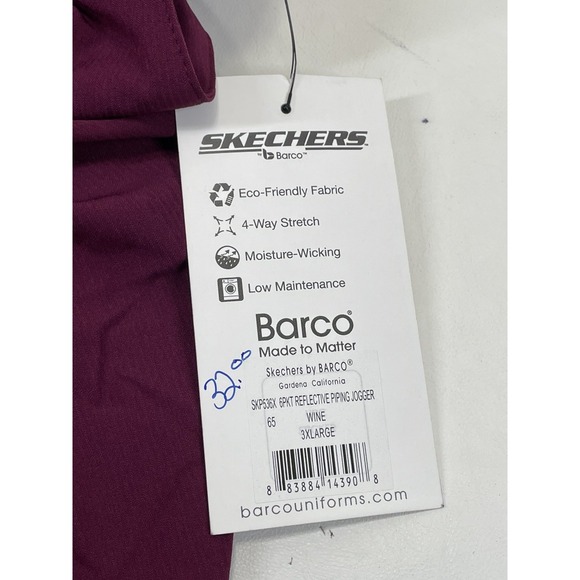 Skechers Barco Scrub 6PKT Reflective Piping Jogger Pants Womens 3XL Wine NWT - Picture 10 of 10